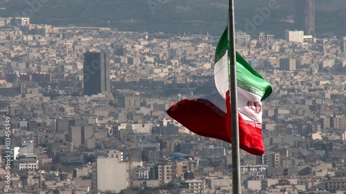 Wallpaper Mural TEHRAN, IRAN JANUARY 2015: Iranian flag in the middle of Tehran city. Torontodigital.ca