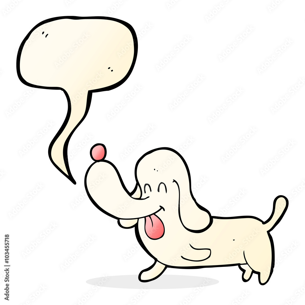 cartoon happy dog with speech bubble cartoon happy dog with speech bubble