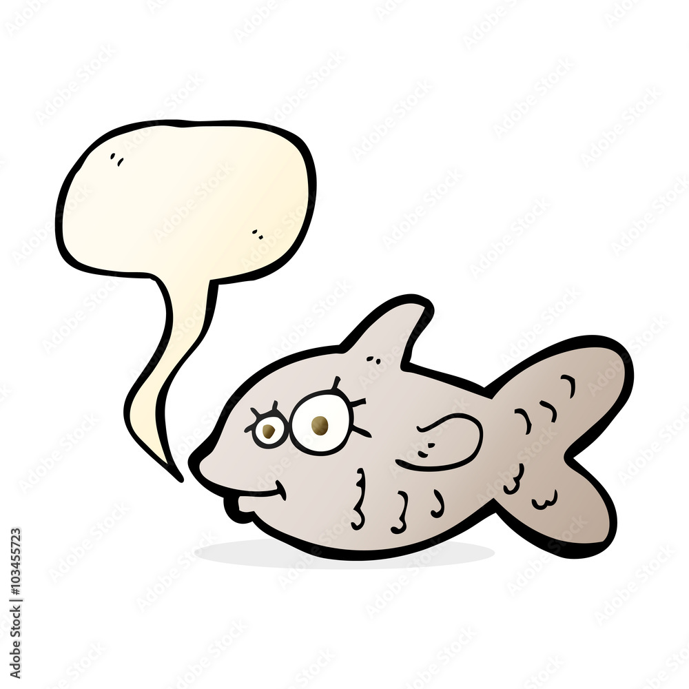 cartoon happy goldfish with speech bubble cartoon happy goldfish with speech bubble