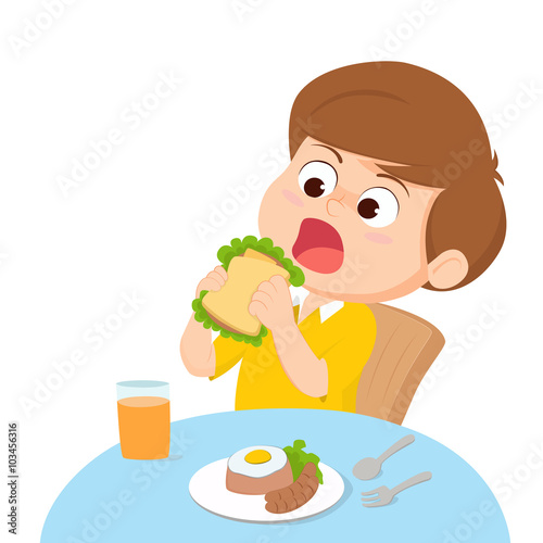 Cartoon Kid eating