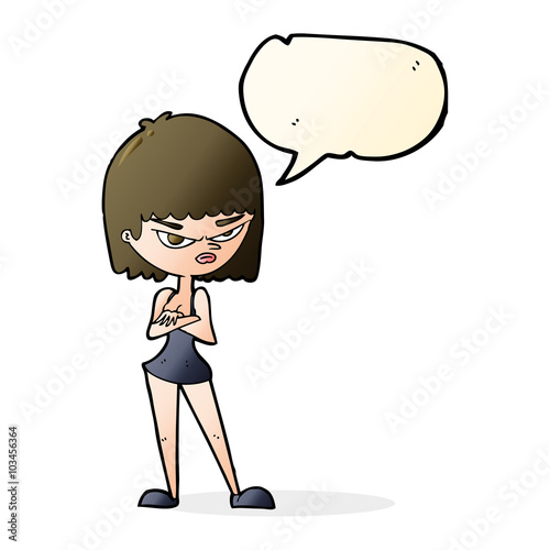 cartoon angry woman with speech bubble