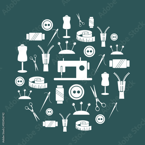 Εκτύπωση καμβά set of icons in a circle
