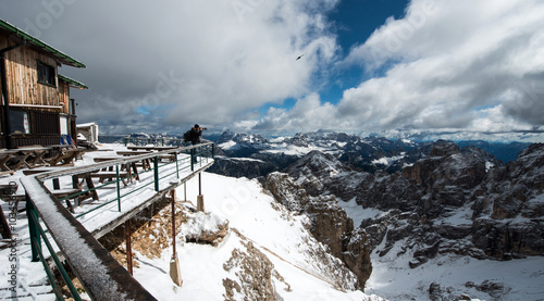 Photographer at Cristallo Mountain, Dolomites