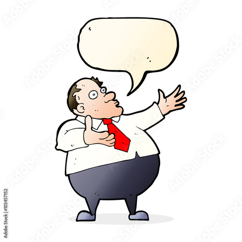 cartoon exasperated middle aged man with speech bubble