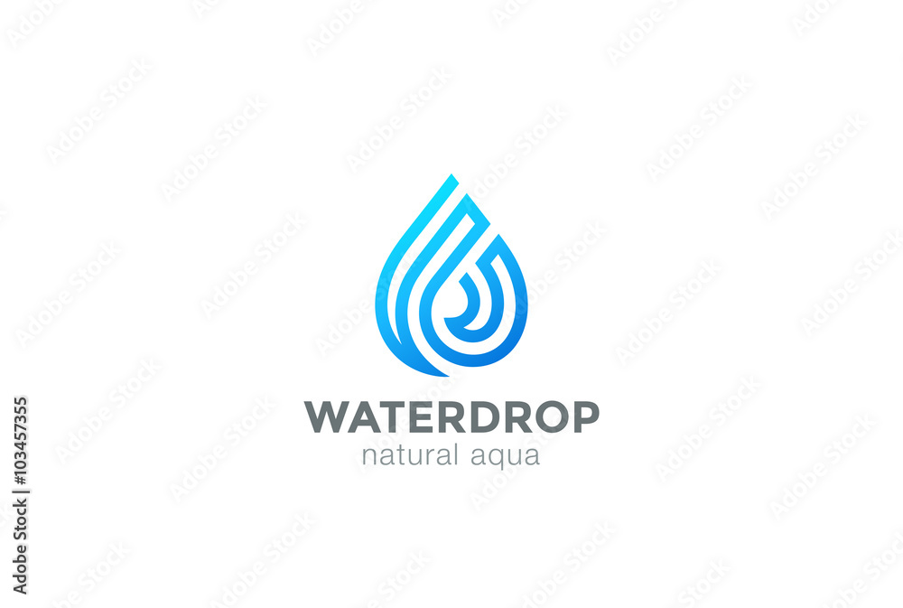Water drop Logo design vector linear Waterdrop Aqua droplet icon Water drop Logo design vector linear Waterdrop Aqua droplet icon