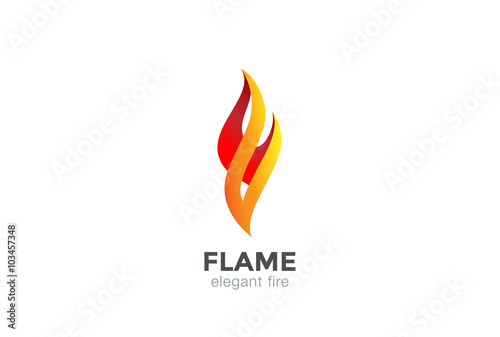 Fire Flame Logo abstract design vector elegant Fashion Jewelry