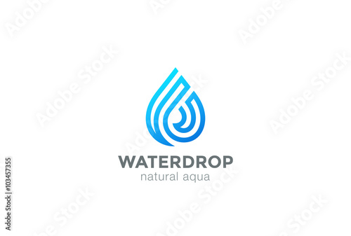 Free Download Water drop Logo design vector linear Waterdrop Aqua droplet icon - GFXLoad