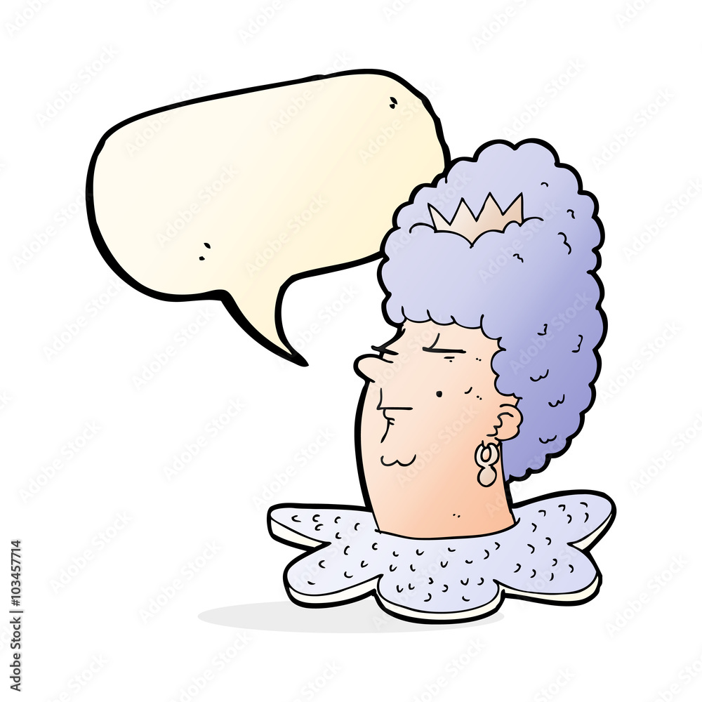 cartoon queen head with speech bubble Stock Vector | Adobe Stock