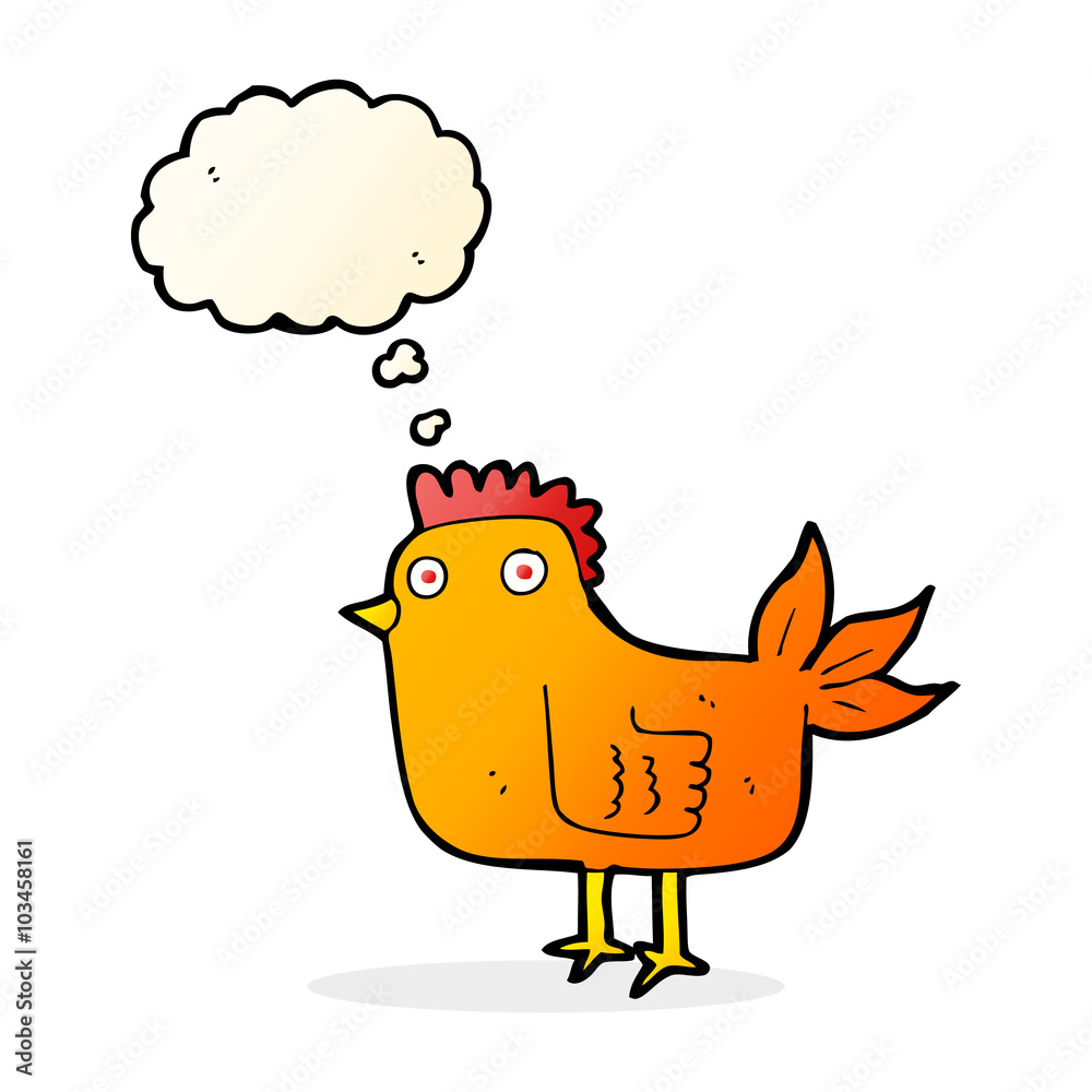 cartoon hen with thought bubble cartoon hen with thought bubble