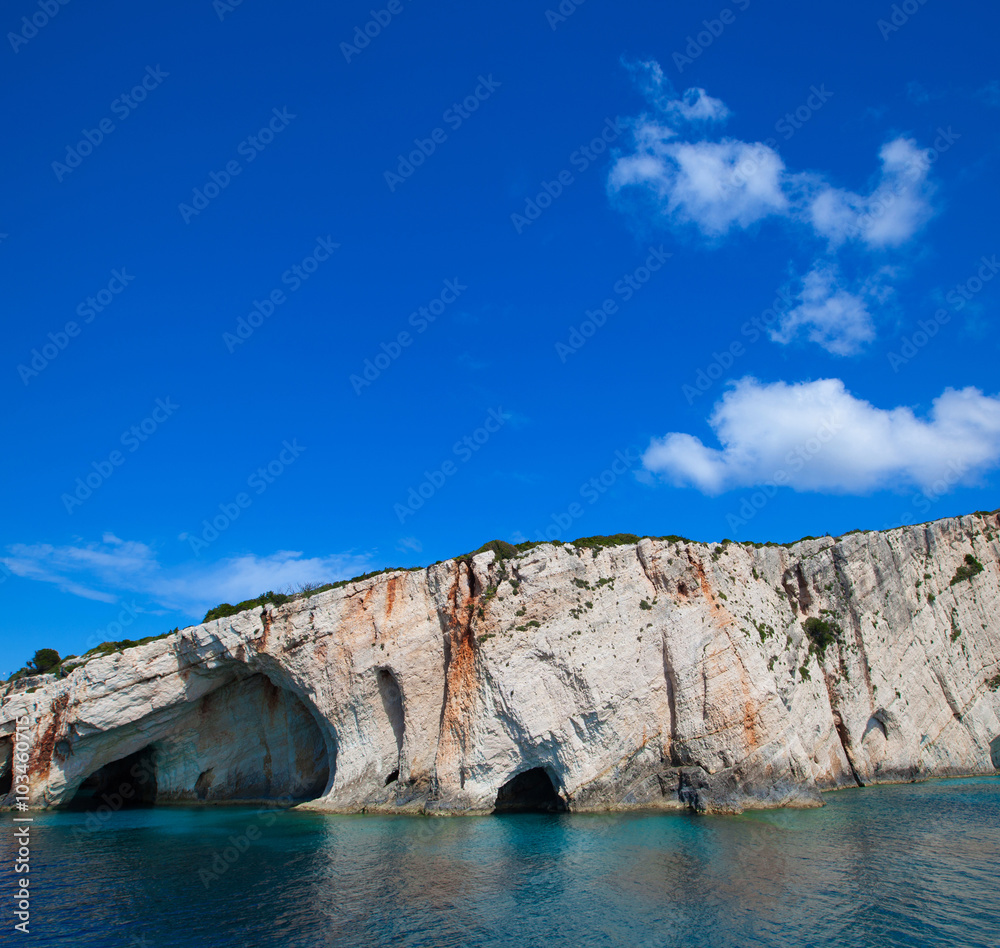 Naklejka premium Blue caves on Zakynthos island