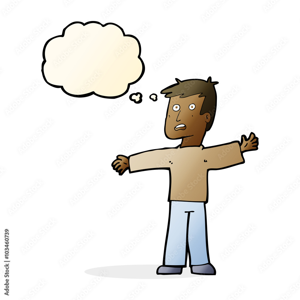 cartoon surprised man with thought bubble cartoon surprised man with thought bubble