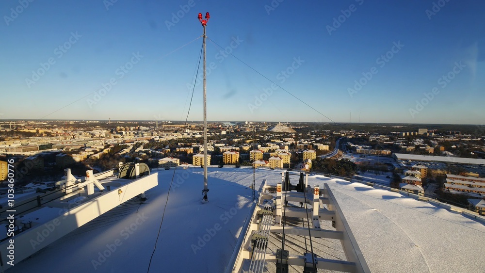 meteo station on top of building, Stockholm