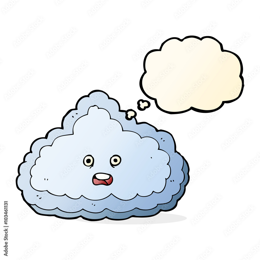 cartoon cloud with thought bubble cartoon cloud with thought bubble