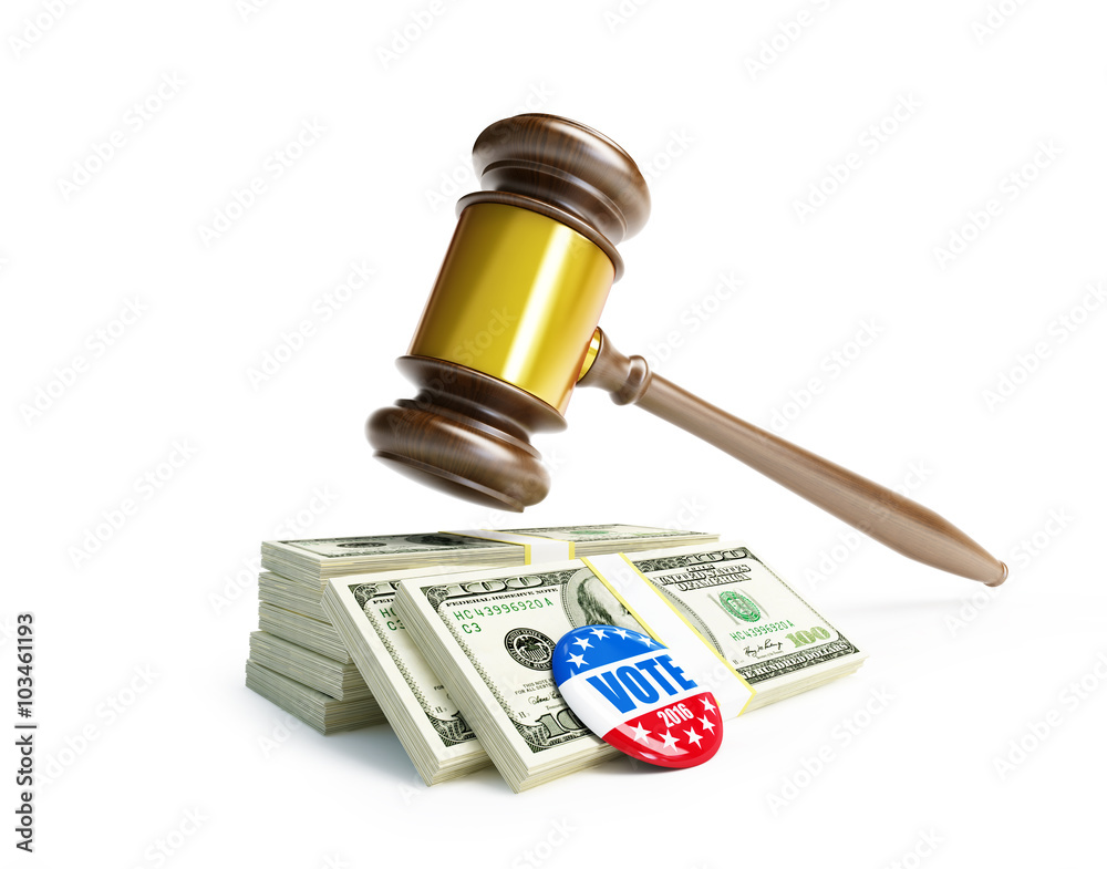 Price of the USA elections in 2016 criminal penalties for bribing voters.3d Illustrations