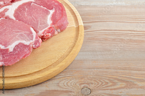 Raw meat steak