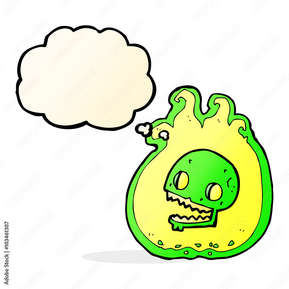 cartoon halloween flame border with thought bubble cartoon halloween flame border with thought bubble