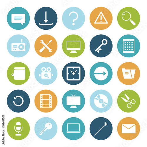 Flat design icons for user interface