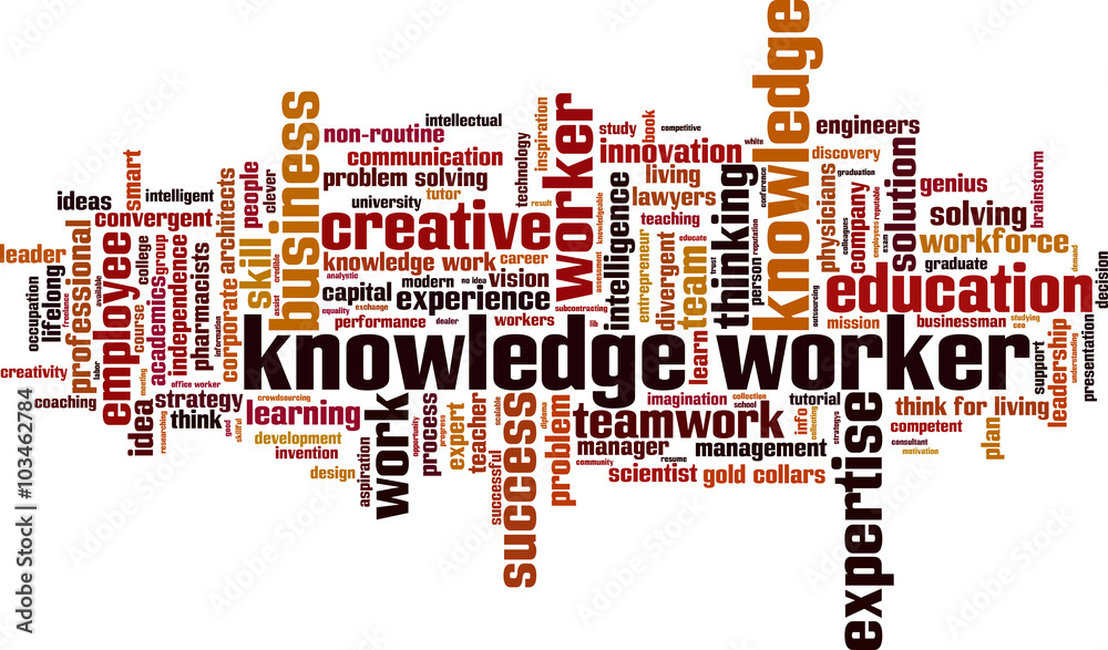 Knowledge worker word cloud concept. Vector illustration Knowledge worker word cloud concept. Vector illustration