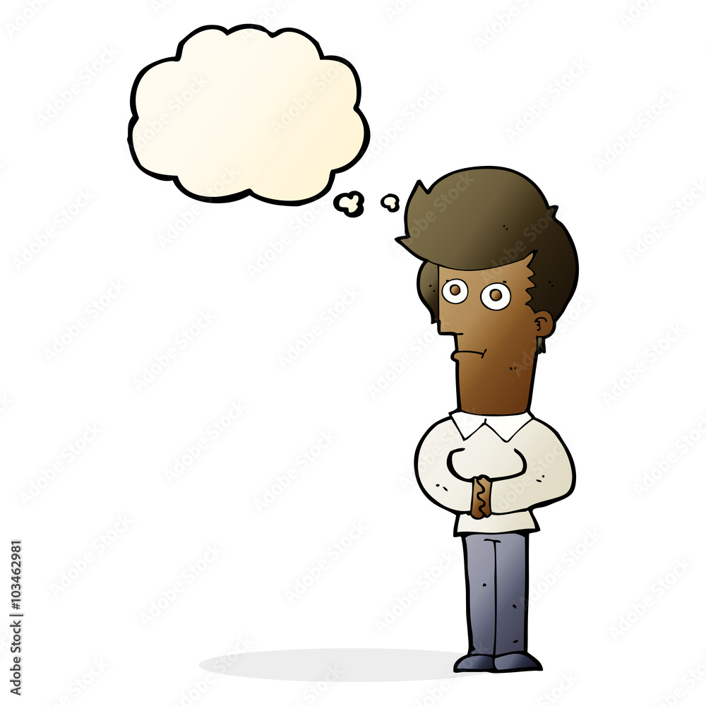 cartoon man staring with thought bubble cartoon man staring with thought bubble