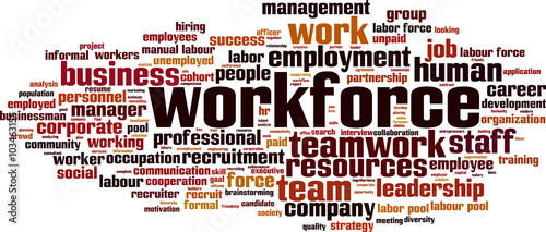 Workforce word cloud concept. Vector illustration