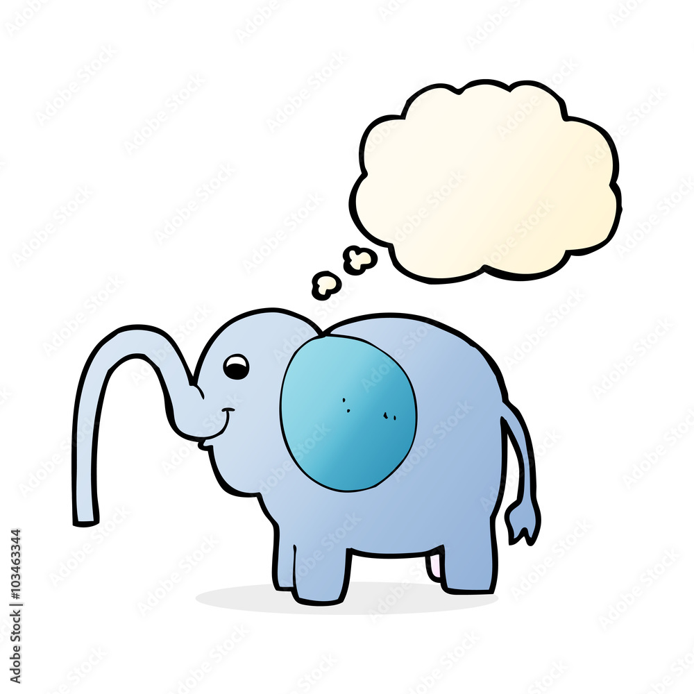 cartoon elephant squirting water with thought bubble cartoon elephant squirting water with thought bubble