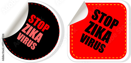 zika virus text  web icon button isolated on white. vector illustration