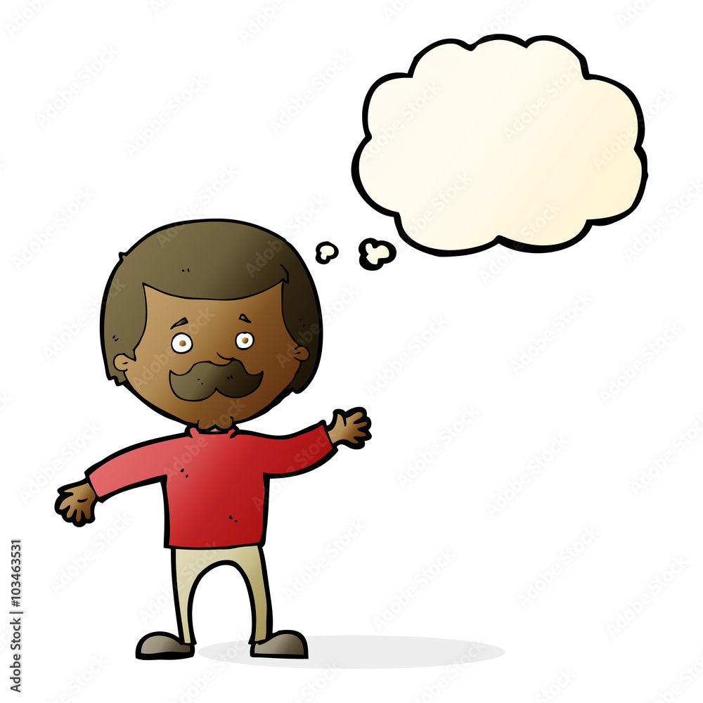 cartoon dad waving with thought bubble cartoon dad waving with thought bubble