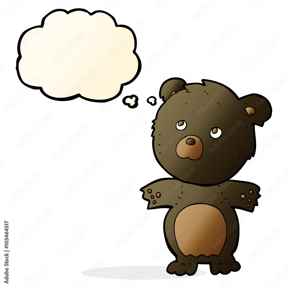 cartoon funny teddy bear with thought bubble cartoon funny teddy bear with thought bubble