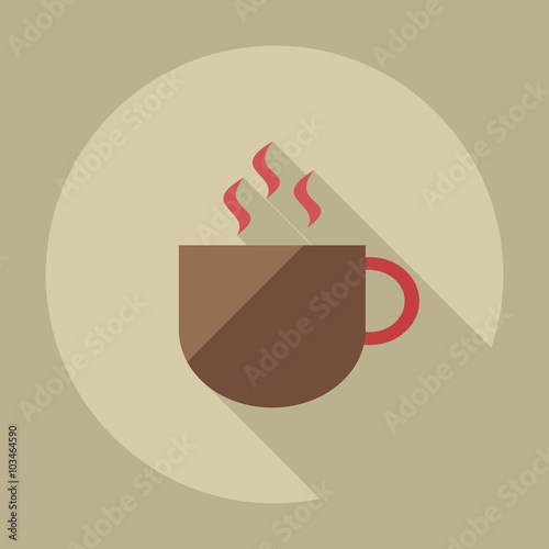 Flat modern design with shadow icons coffee