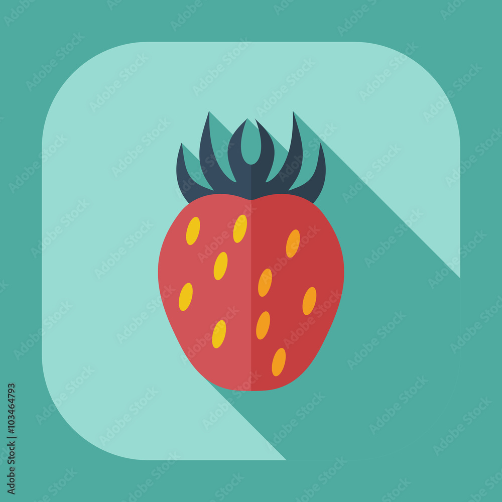 Flat modern design with shadow icons Strawberry Flat modern design with shadow icons Strawberry