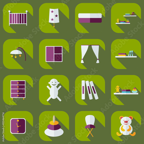 Flat concept, modern design with shadow nursery