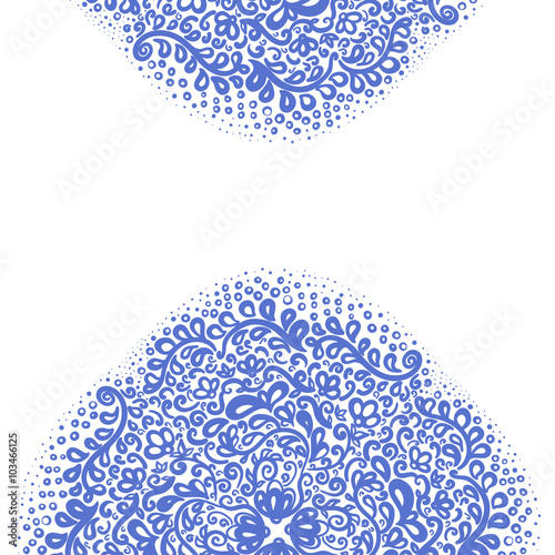 Ornament elements in blue and white colors.