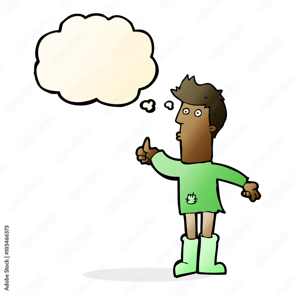 cartoon poor man with thought bubble cartoon poor man with thought bubble