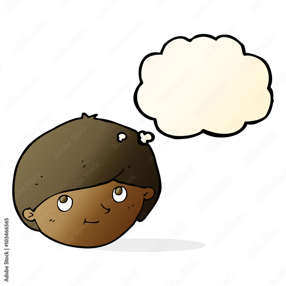 cartoon happy man with thought bubble cartoon happy man with thought bubble