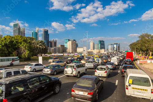 Traffic jam in Dubai