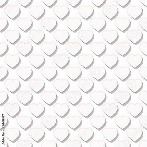 Fototapeta Naklejka Na Ścianę i Meble -  white hearts as background pattern (seamless) 023