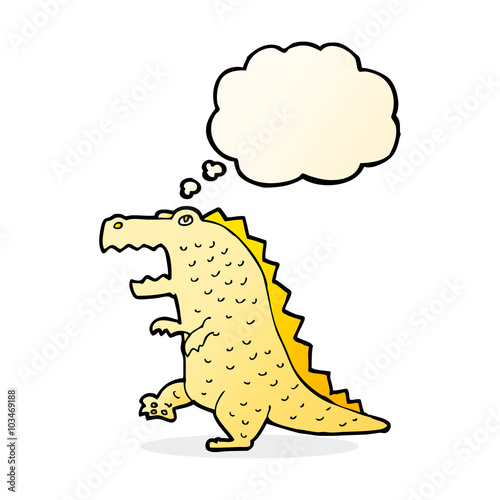 cartoon dinosaur with thought bubble