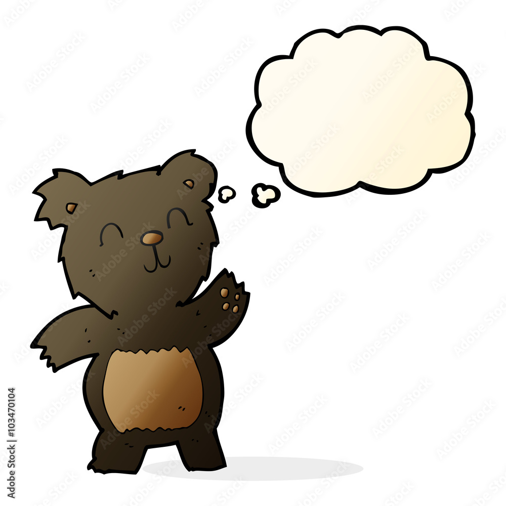cartoon black bear with thought bubble cartoon black bear with thought bubble
