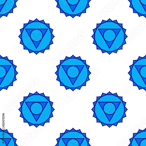 Vishuddha - throat chakra. Symbol of the fifth chakra. Seamless