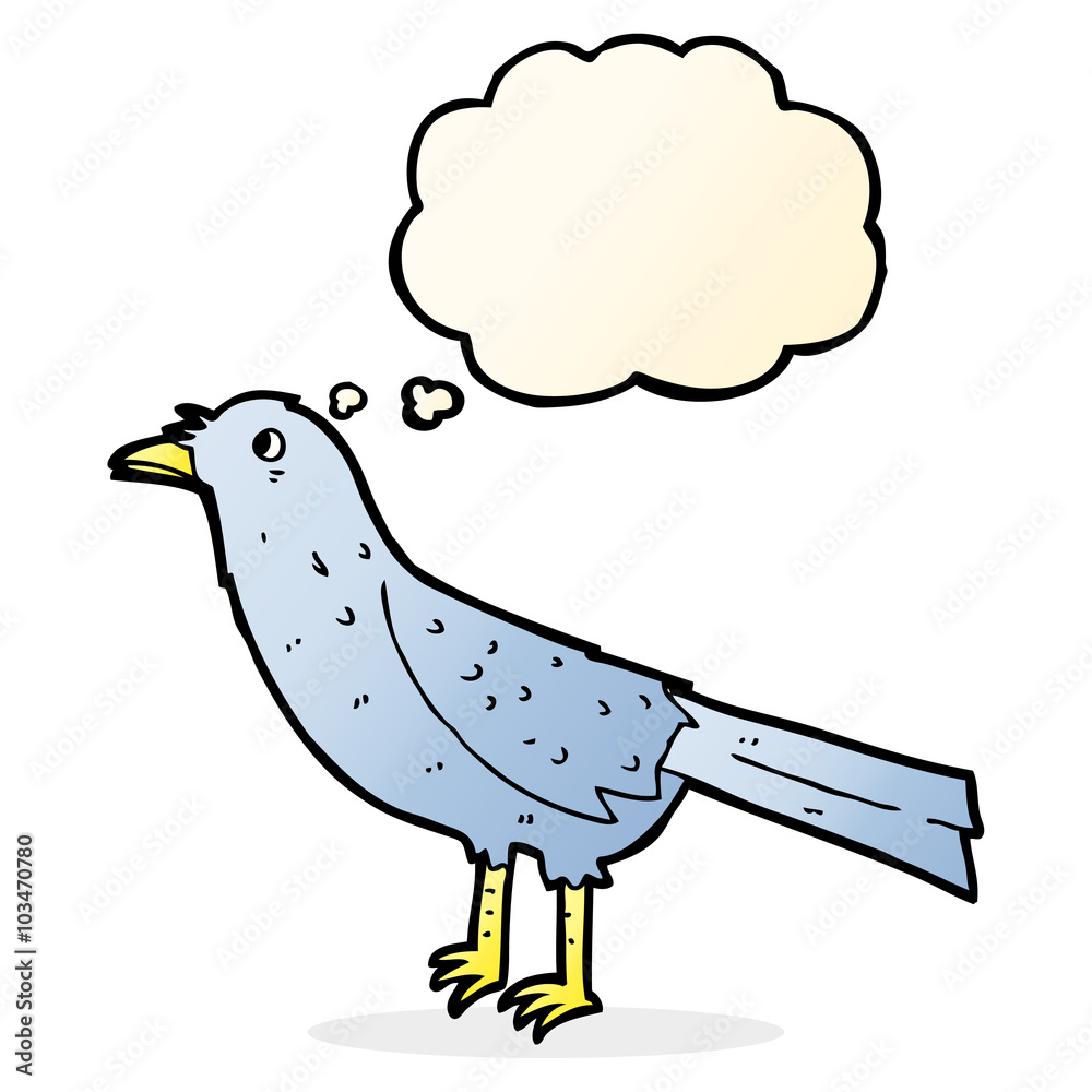 cartoon crow with thought bubble cartoon crow with thought bubble