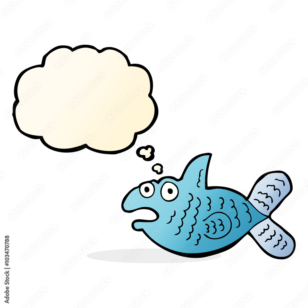 cartoon fish with thought bubble cartoon fish with thought bubble