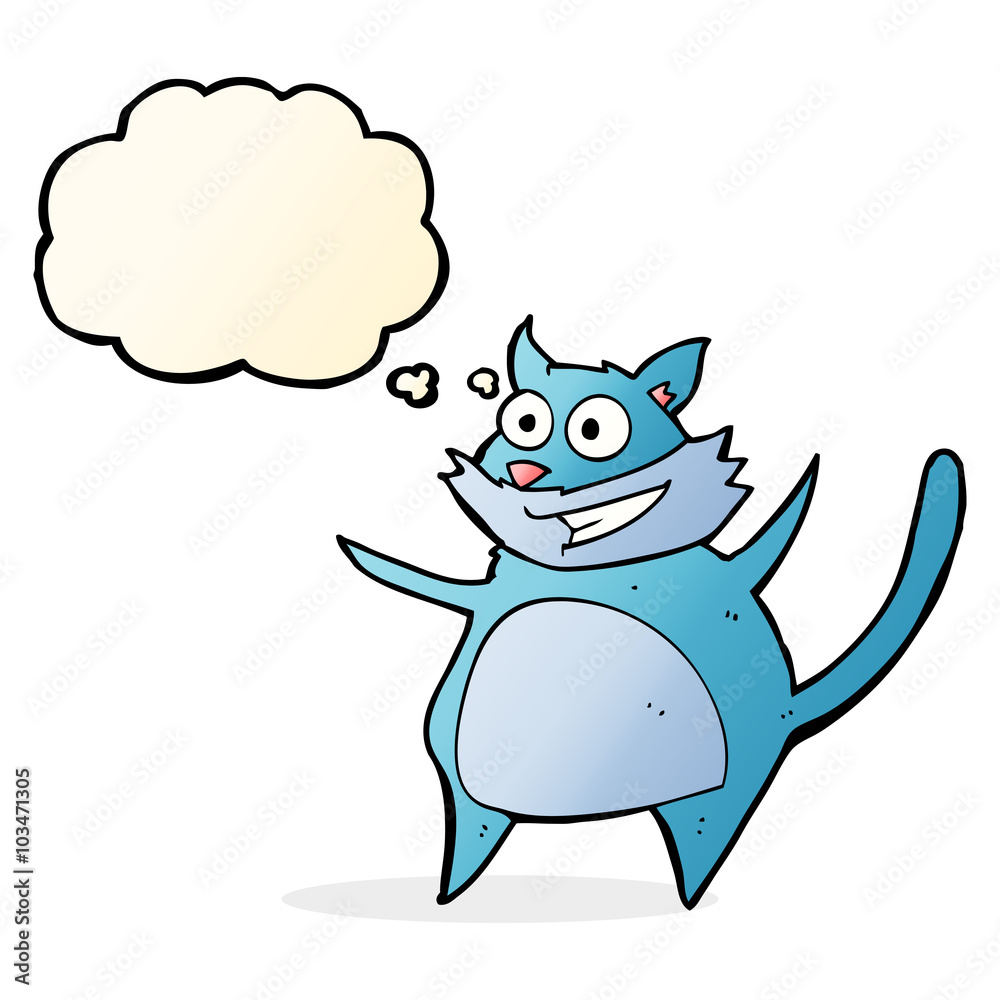funny cartoon cat with thought bubble funny cartoon cat with thought bubble