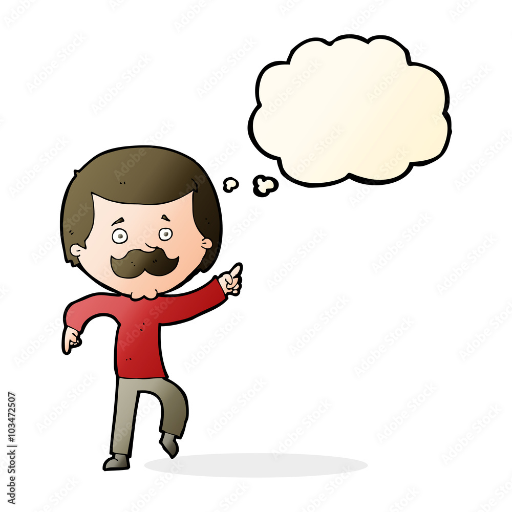 cartoon dancing dad with thought bubble cartoon dancing dad with thought bubble