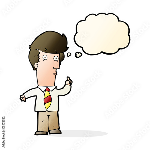 cartoon man with question with thought bubble