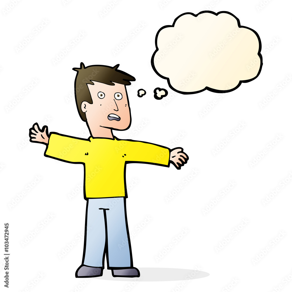 cartoon surprised man with thought bubble cartoon surprised man with thought bubble