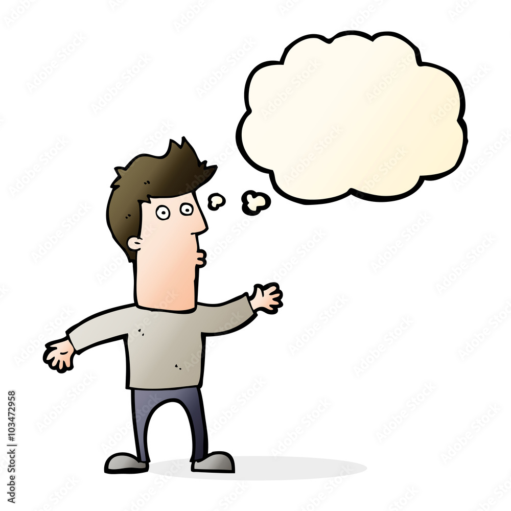 cartoon surprised man with thought bubble cartoon surprised man with thought bubble