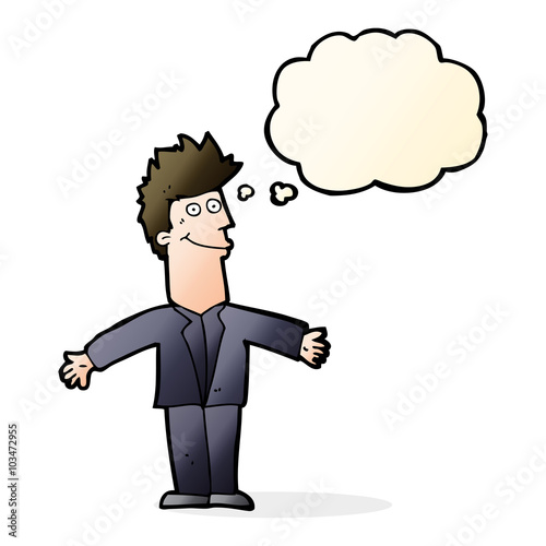 Wallpaper Mural cartoon happy man with thought bubble Torontodigital.ca