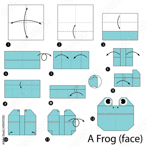 step by step instructions how to make origami A Frog.