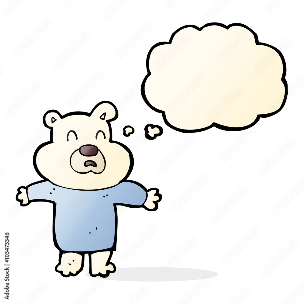 cartoon unhappy polar bear with thought bubble cartoon unhappy polar bear with thought bubble