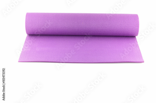 open  fitness  yoga mat on white background